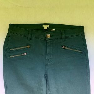 J. Crew Asymmetric Zipper Jeans Green